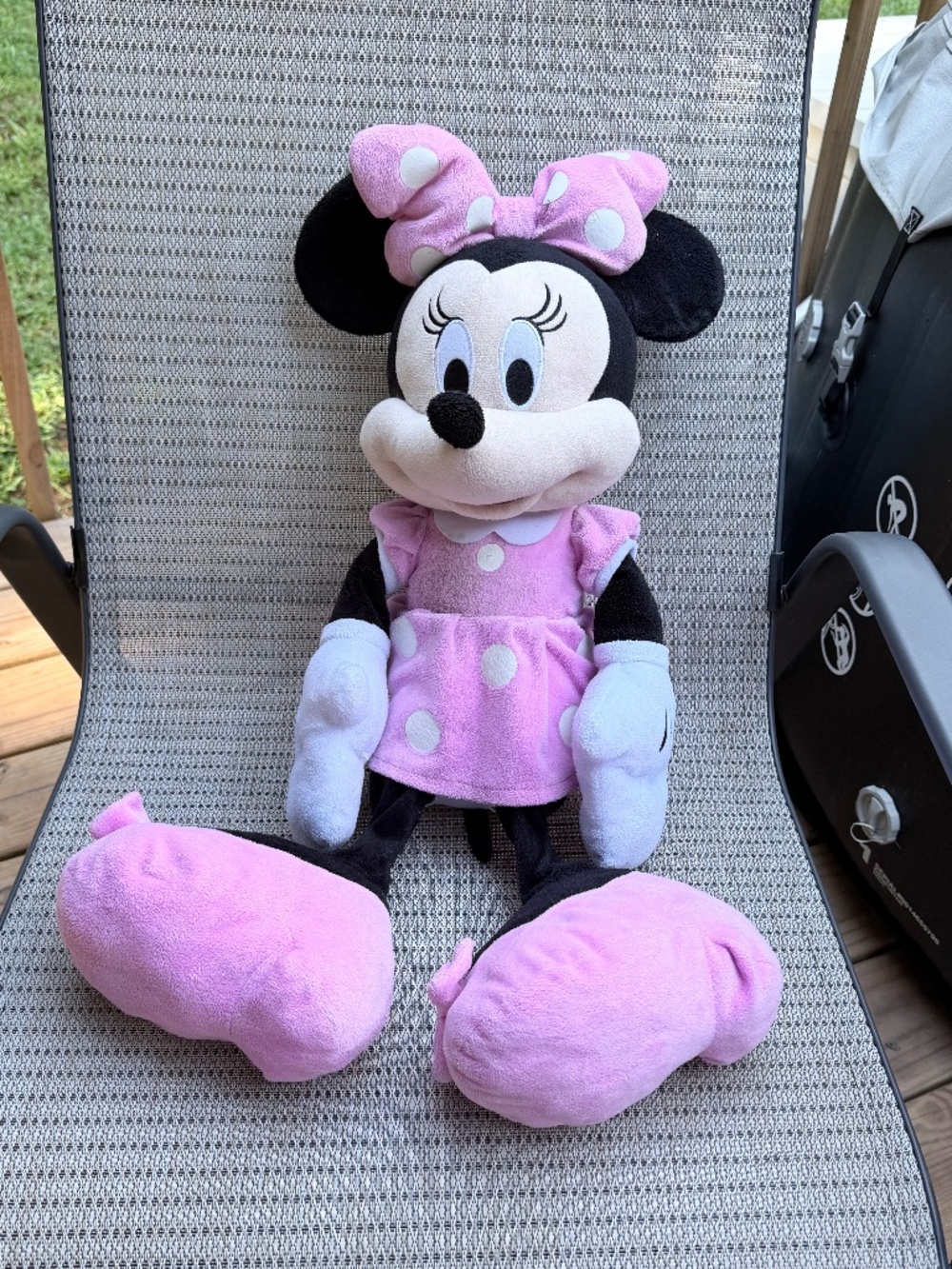 Disney Minnie Mouse Pink Polka Dot Large Plush Stuffed Animal Toy